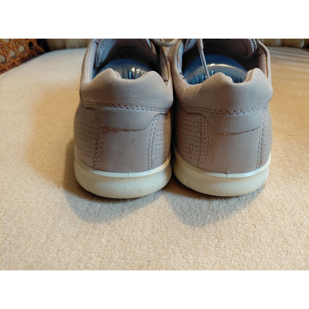 ECCO Womens 38 Leather Lace Up Walking Shoes Taupe Beige Comfort Sneakers US 7.5 - Picture 4 of 7
